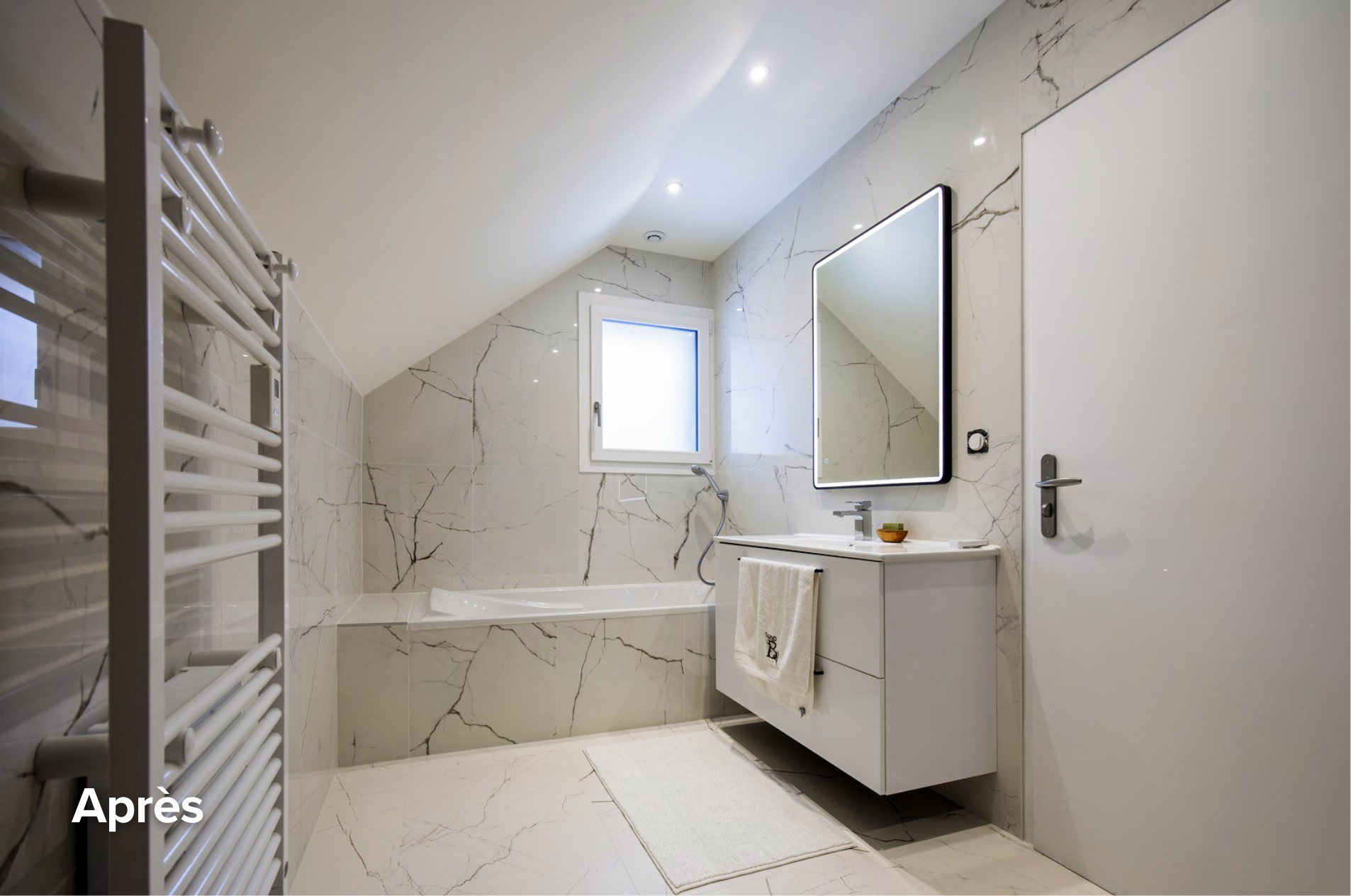 Réalisation salle de bain marbre